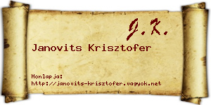 Janovits Krisztofer névjegykártya